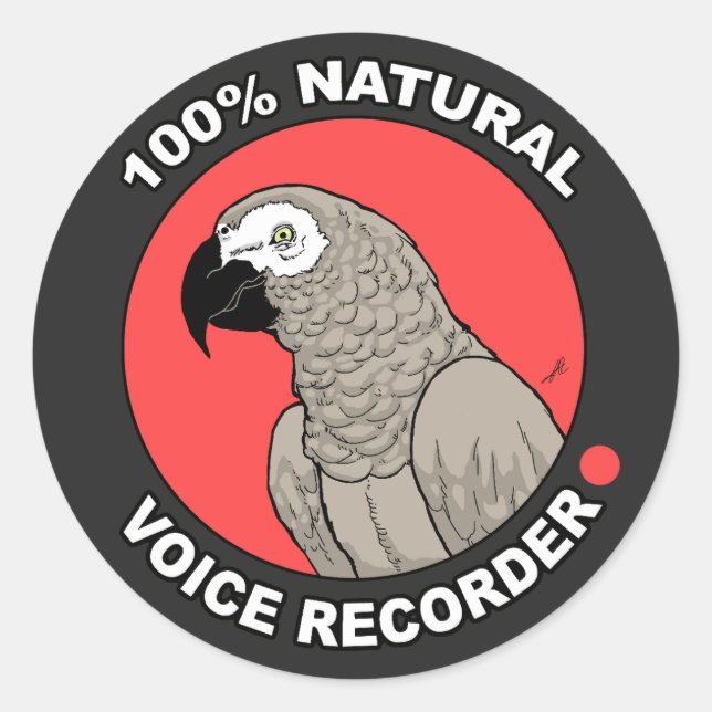 Sticker Rond Enregistreur vocal naturel (Devant)
