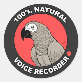 Sticker Rond Enregistreur vocal naturel
