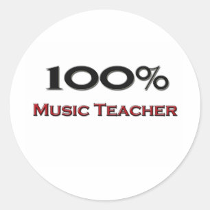 Sticker Rond Enseignant 100% Musique
