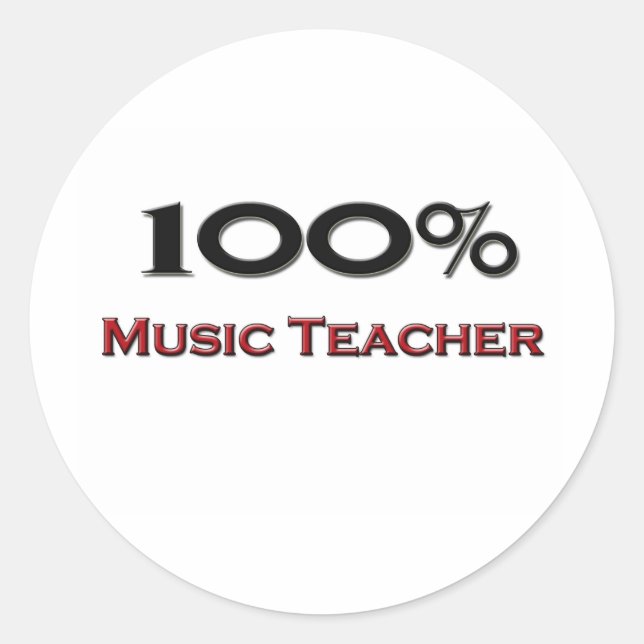 Sticker Rond Enseignant 100% Musique (Devant)