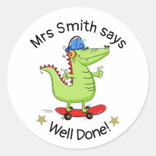 Sticker Rond Enseignant bien fait ! bien fait. alligator