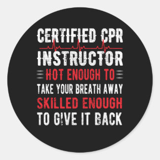 Sticker Rond Enseignant Certifié Cpr Premiers Soins Aed Cpr