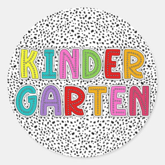 Sticker Rond Enseignant Dalmatien De La Maternelle, Retour À L'