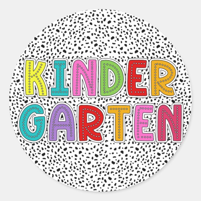 Sticker Rond Enseignant Dalmatien De La Maternelle, Retour À L' (Devant)