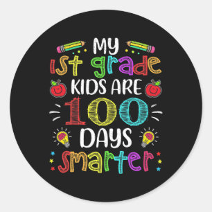 Sticker Rond Enseignant De 100 Jours Smarter 100E Jour De L'Éco