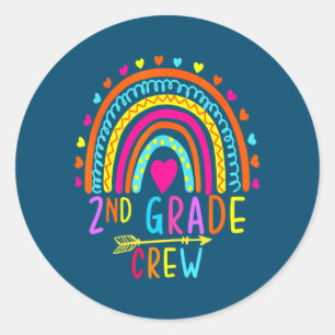 Sticker Rond Enseignant de 2e année d'équipage de 2e année