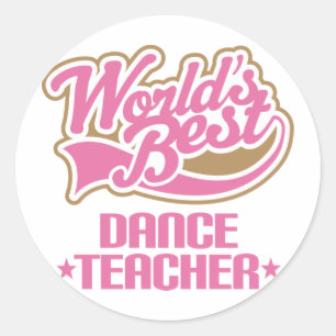 Sticker Rond Enseignant de danse mignonne