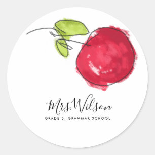 STICKER ROND ENSEIGNANT DE L'ÉCOLE MODERNE POMME DE PEINTURE D'