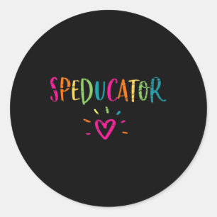 Sticker Rond Enseignant de vitesse - Speducator Coeur