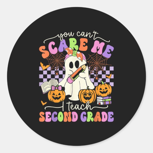 Sticker Rond Enseignant d'Halloween Vous ne pouvez pas E Me J'e (Devant)