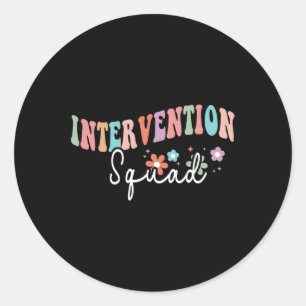 Sticker Rond Enseignant D'Intervention De L'Équipe Retourner À 