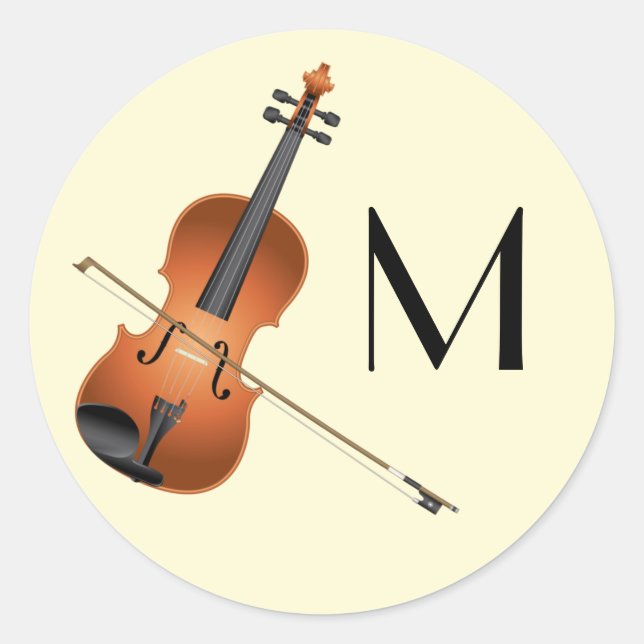 Sticker Rond Enseignant en musique violon (Devant)
