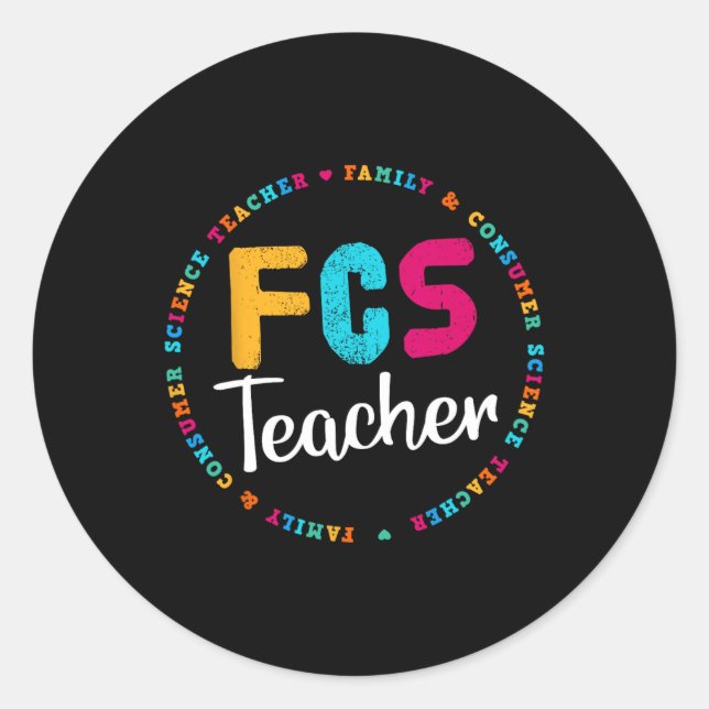 Sticker Rond Enseignant FCS - Enseignant Électif - Enseignant F (Devant)