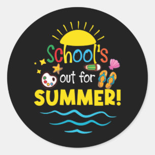 Sticker Rond Enseignant fin de l'année École de Chemise dehors 