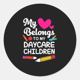 Sticker Rond Enseignant Mon Coeur Appartient Aux Enfants