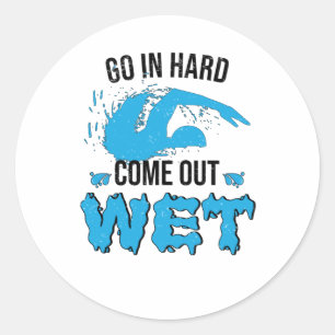 Sticker Rond Enseignant nage Club de nage Eau