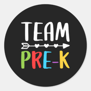Sticker Rond Enseignant Pré-k Retour À L'École