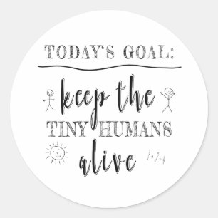 Sticker Rond Enseignant Tiny Human Graduation Cadeau