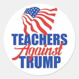Sticker Rond Enseignants contre Trump Élection 2024 Politique