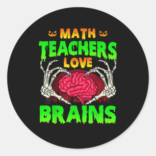 Sticker Rond Enseignants en mathématiques Cerveaux Squelette Co