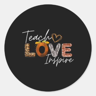 Sticker Rond Enseigner Amour Inspirer Safari Léopard Retour à l
