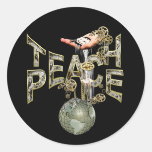 Sticker Rond Enseigner le mouvement de paix