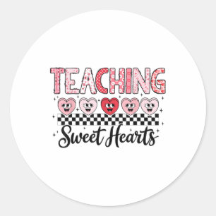 Sticker Rond Enseigner les amoureux mignon amour Coeur Enseigna