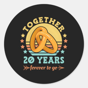 Sticker Rond Ensemble 20 Ans Pour Toujours Aller 20E Mariage An