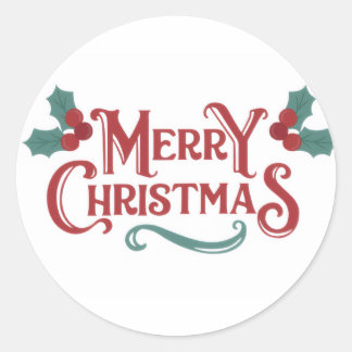 Sticker Rond Ensemble d'autocollants Joyeux Noël