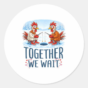Sticker Rond Ensemble Nous Attendons La Saint-Valentin Couple D