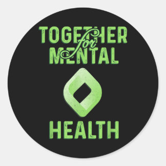Sticker Rond Ensemble Pour La Sensibilisation À La Santé Mental