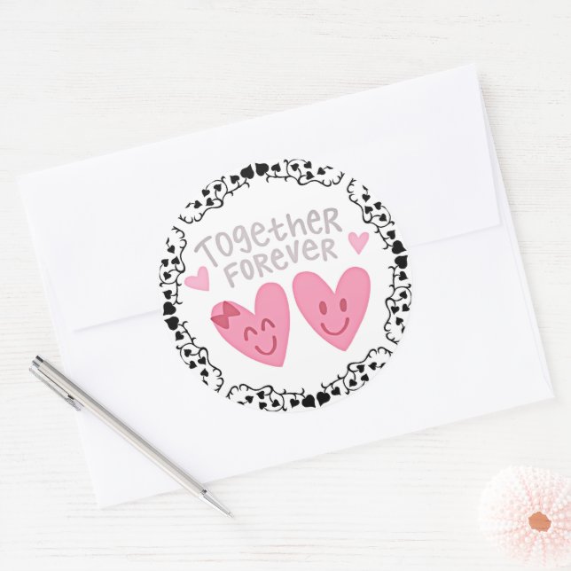 Sticker Rond Ensemble pour toujours (Enveloppe)
