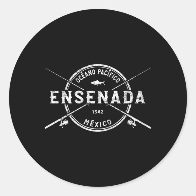 Sticker Rond Ensenada Voies de pêche croisées (Devant)