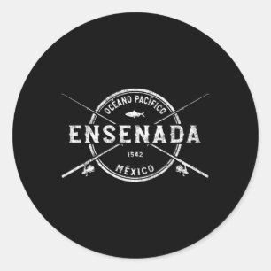 Sticker Rond Ensenada Voies de pêche croisées