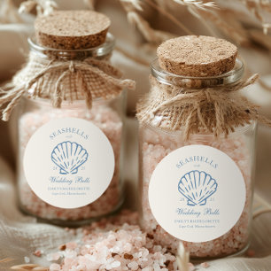 Sticker Rond Enterrement de vie de jeune fille Coquillages et C