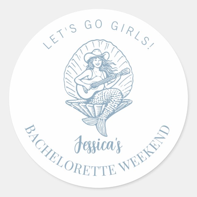Sticker Rond Enterrement de vie de jeune fille cowgirl de la cô (Devant)
