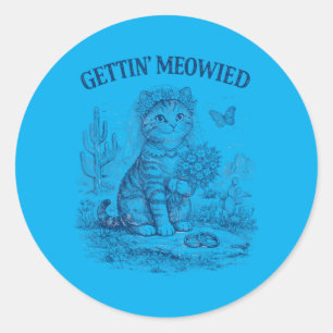 Sticker Rond Enterrement de vie de jeune fille Cowgirl en train