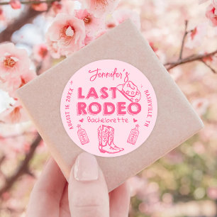 Sticker Rond Enterrement de vie de jeune fille Cowgirl Rose Der