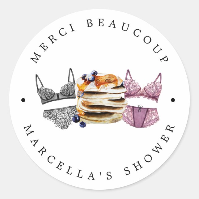 Sticker Rond Enterrement de vie de jeune fille 'Crêpes & Culott (Devant)