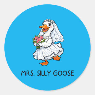 Sticker Rond Enterrement de vie de jeune fille de Mme Silly Goo