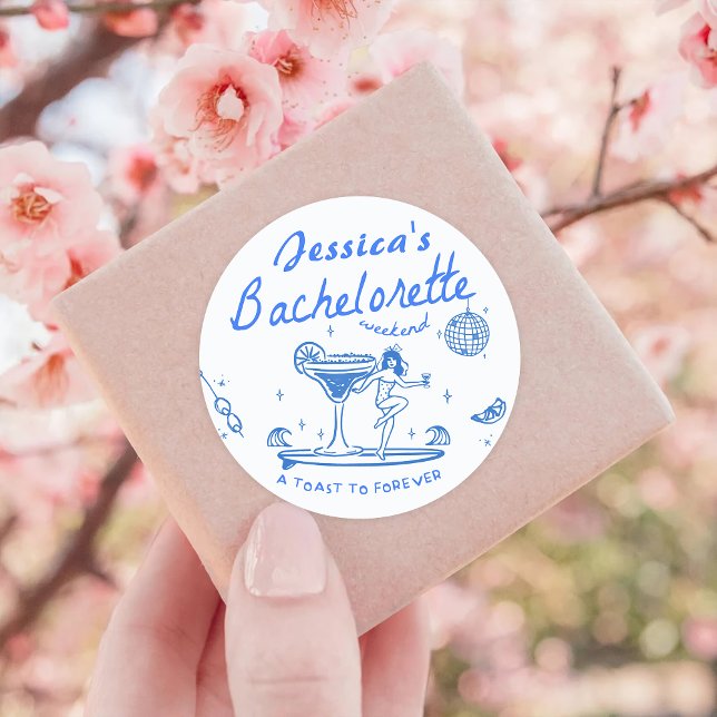 Sticker Rond Enterrement de vie de jeune fille fantaisiste sur  (Créateur téléchargé)