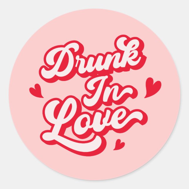 Sticker Rond Enterrement de Vie de Jeune Fille Ivresse Amoureus (Devant)