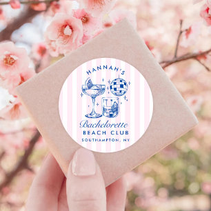 Sticker Rond Enterrement de vie de jeune fille Rétro Disco Cock