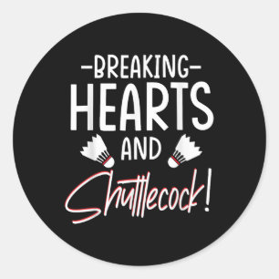 Sticker Rond Enthousiaste de volant de badminton Raquette de sp