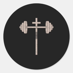 Sticker Rond Entraînement chrétien haltère barre transversale s