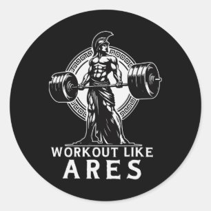 Sticker Rond Entraînement comme Ares Grec Dieu Bodybuilding Fit