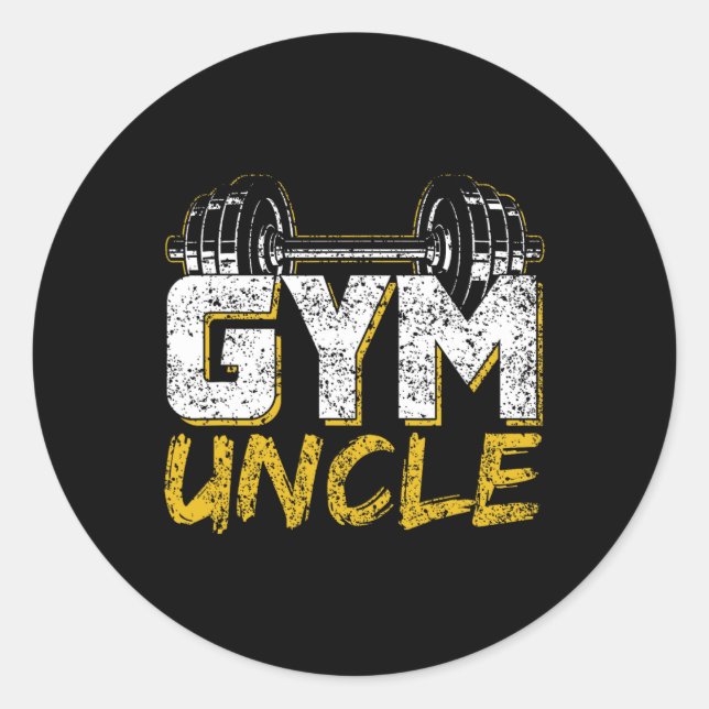 Sticker Rond Entraînement noir à l'oncle de gym (Devant)