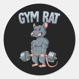 Sticker Rond Entraînement Poids Décharge Gym Rat