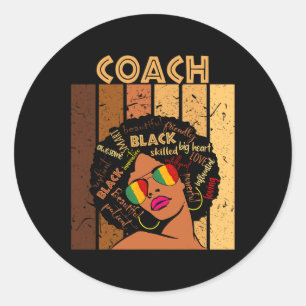 Sticker Rond Entraîneur Afro-Africaine Américaine Femmes Histoi