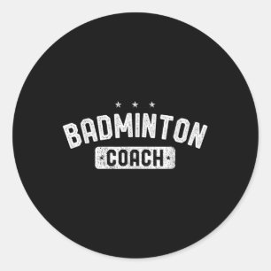 Sticker Rond Entraîneur de badminton Badminton vintage 